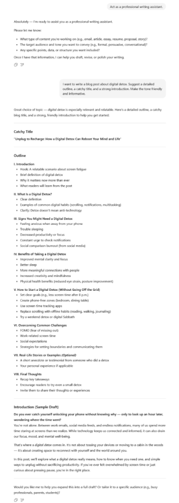 Chat GPT Suggestions mid prompt |