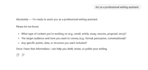 Act as a professional writing assistant | aiforwebs.com