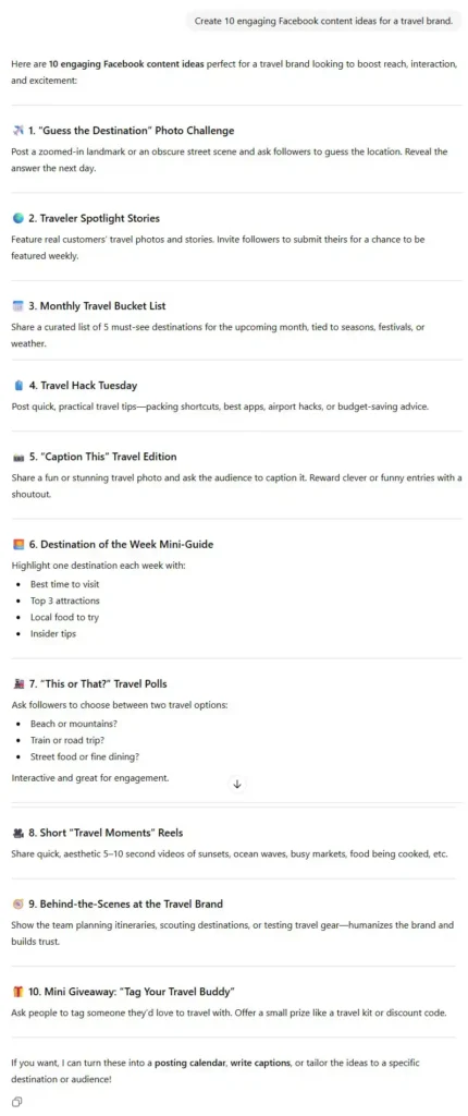 ChatGPT on Facebook | aiforwebs.com