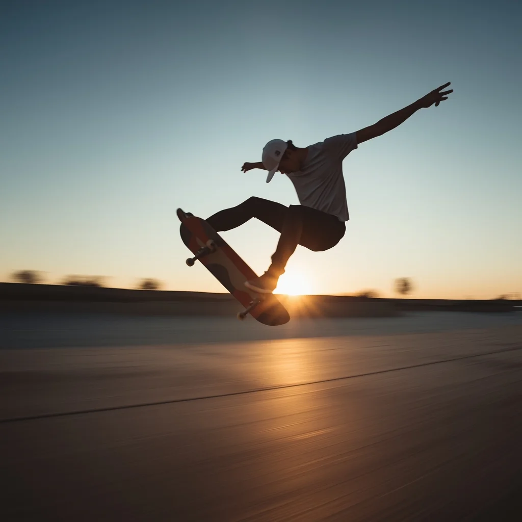 Epic Skateboard Flip at Golden Hour: Ultra-Realistic Action in UHD with AI Prompts - aiforwebs.com