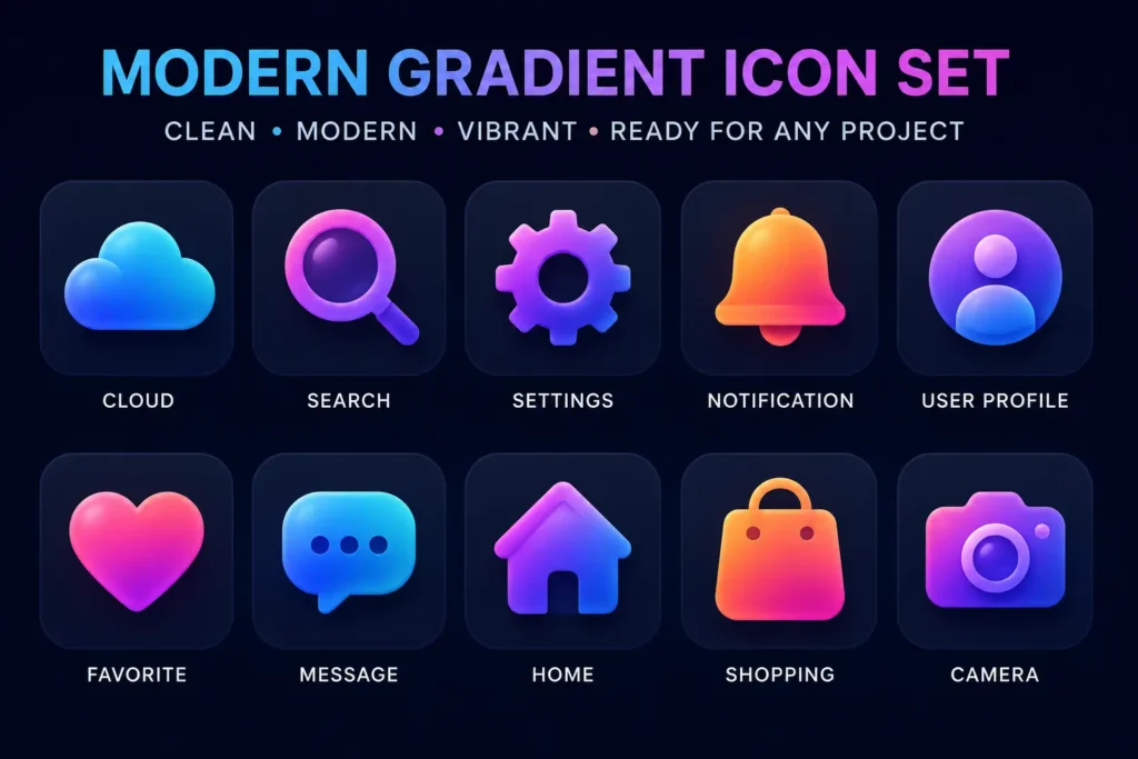 Gradient Icons with AI Prompts | aiforwebs.com